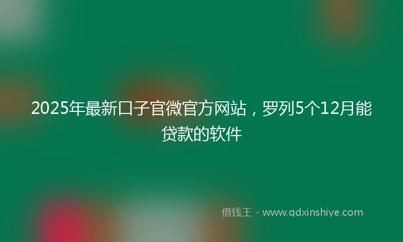 2025年最新口子官微官方网站，罗列5个12月能贷款的软件