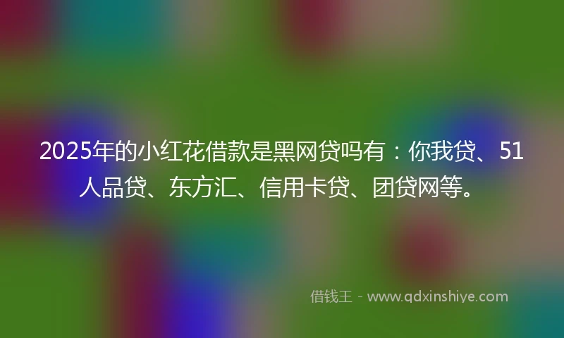 2025年的小红花借款是黑网贷吗有：你我贷、51人品贷、东方汇、信用卡贷、团贷网等。