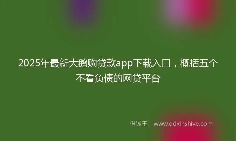 2025年最新大鹅购贷款app下载入口，概括五个不看负债的网贷平台