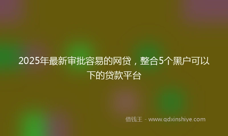 2025年最新审批容易的网贷，整合5个黑户可以下的贷款平台