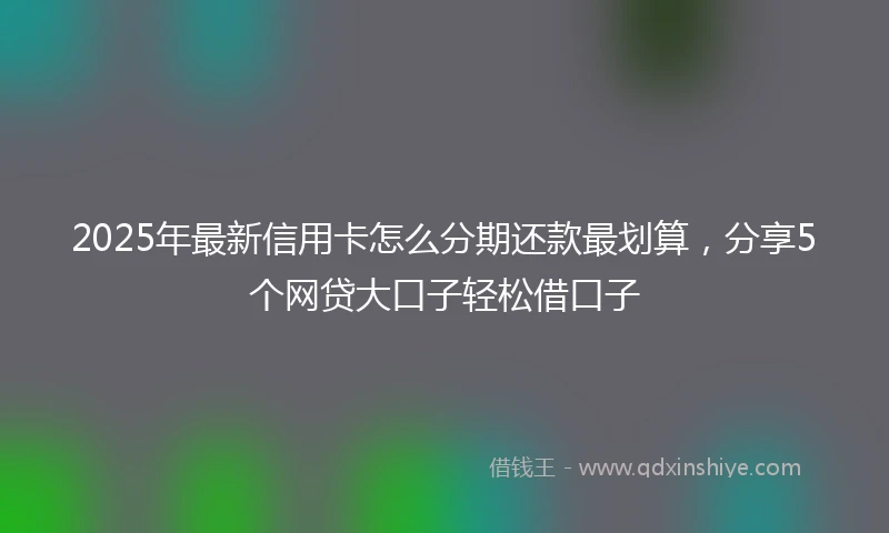 2025年最新信用卡怎么分期还款最划算，分享5个网贷大口子轻松借口子
