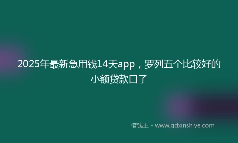 2025年最新急用钱14天app，罗列五个比较好的小额贷款口子