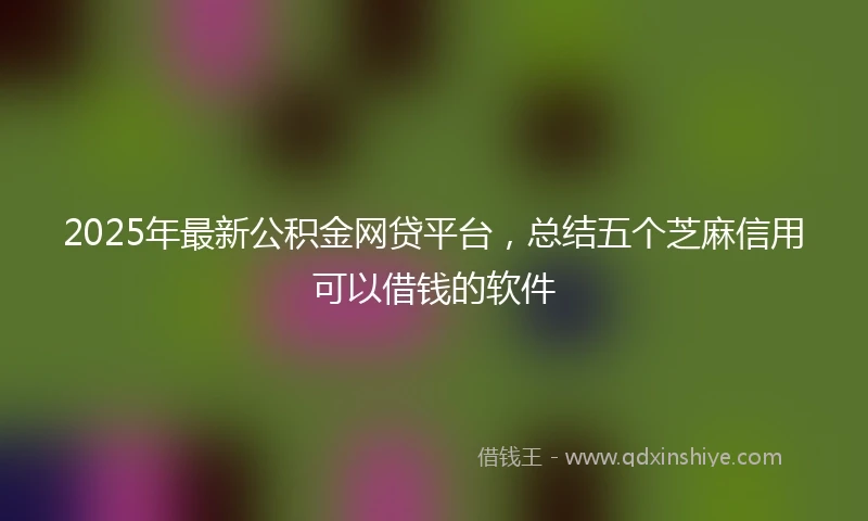 2025年最新公积金网贷平台，总结五个芝麻信用可以借钱的软件