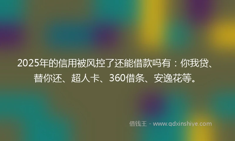 2025年的信用被风控了还能借款吗有：你我贷、替你还、超人卡、360借条、安逸花等。