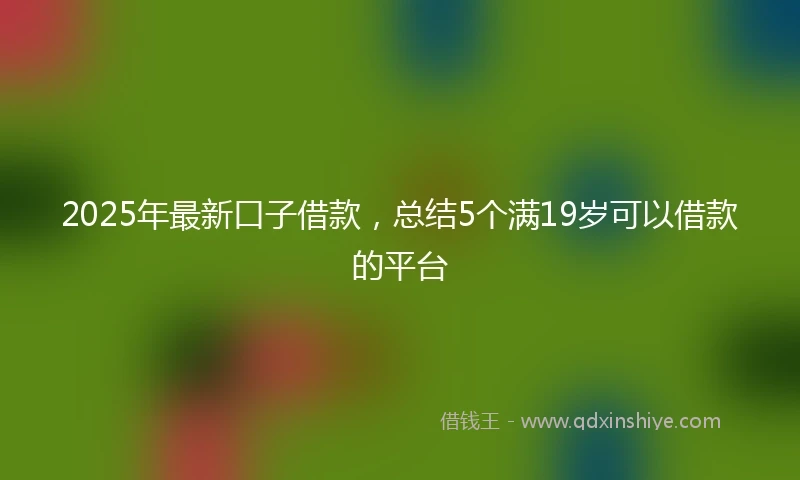2025年最新口子借款，总结5个满19岁可以借款的平台