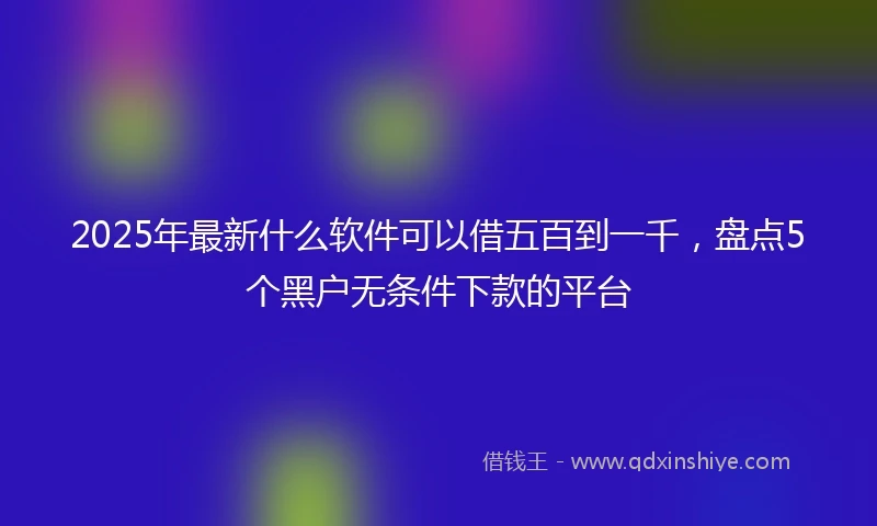 2025年最新什么软件可以借五百到一千，盘点5个黑户无条件下款的平台