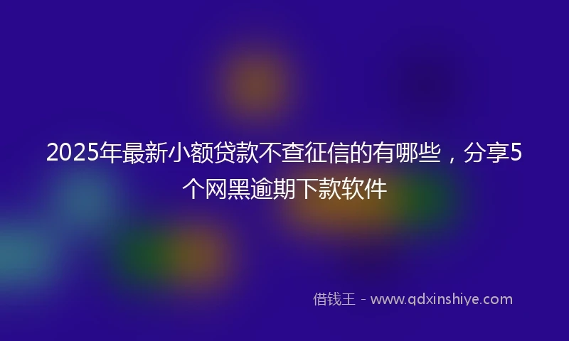 2025年最新小额贷款不查征信的有哪些，分享5个网黑逾期下款软件