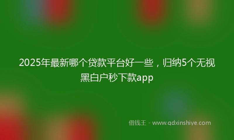 2025年最新哪个贷款平台好一些，归纳5个无视黑白户秒下款app