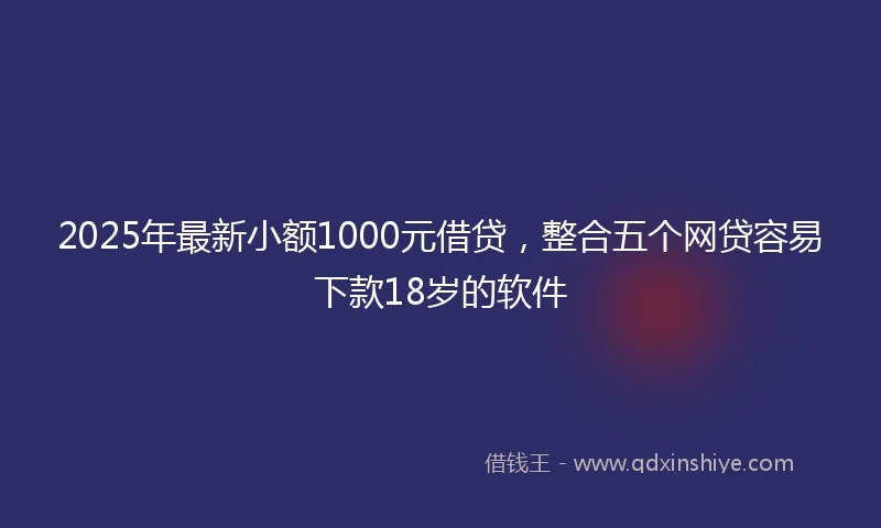 2025年最新小额1000元借贷，整合五个网贷容易下款18岁的软件