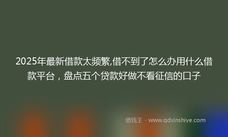 2025年最新借款太频繁,借不到了怎么办用什么借款平台，盘点五个贷款好做不看征信的口子