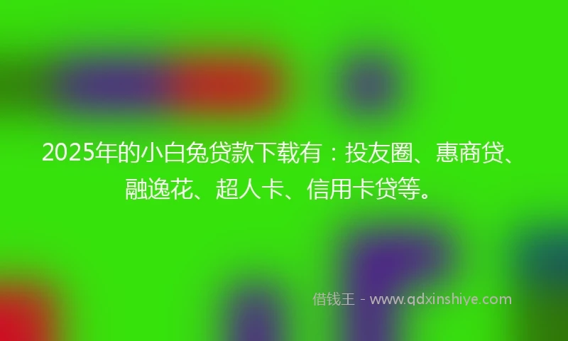 2025年的小白兔贷款下载有：投友圈、惠商贷、融逸花、超人卡、信用卡贷等。