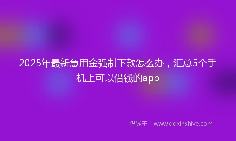 2025年最新急用金强制下款怎么办，汇总5个手机上可以借钱的app