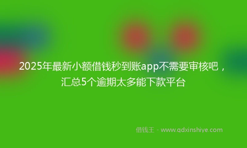 2025年最新小额借钱秒到账app不需要审核吧，汇总5个逾期太多能下款平台