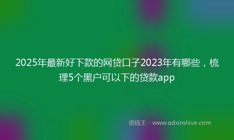 2025年最新好下款的网贷口子2023年有哪些，梳理5个黑户可以下的贷款app