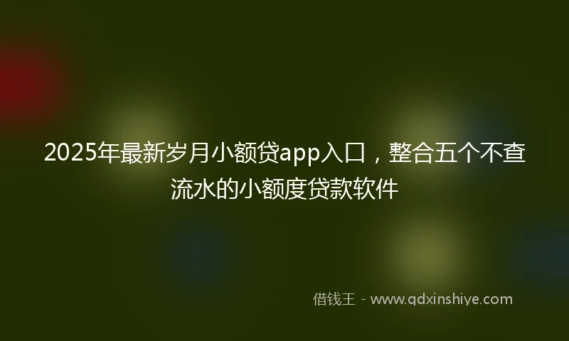 2025年最新岁月小额贷app入口，整合五个不查流水的小额度贷款软件