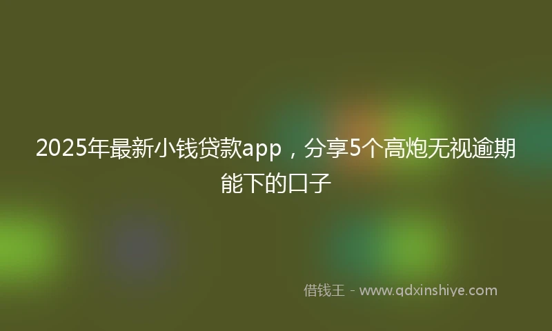 2025年最新小钱贷款app，分享5个高炮无视逾期能下的口子