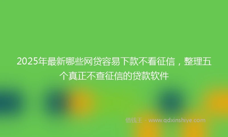 2025年最新哪些网贷容易下款不看征信，整理五个真正不查征信的贷款软件