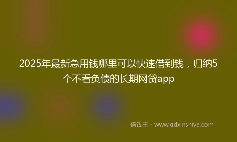2025年最新急用钱哪里可以快速借到钱，归纳5个不看负债的长期网贷app