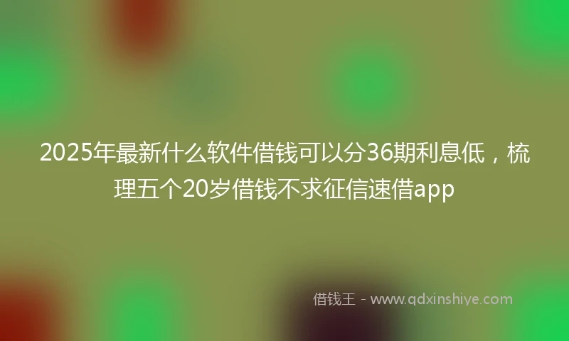 2025年最新什么软件借钱可以分36期利息低，梳理五个20岁借钱不求征信速借app