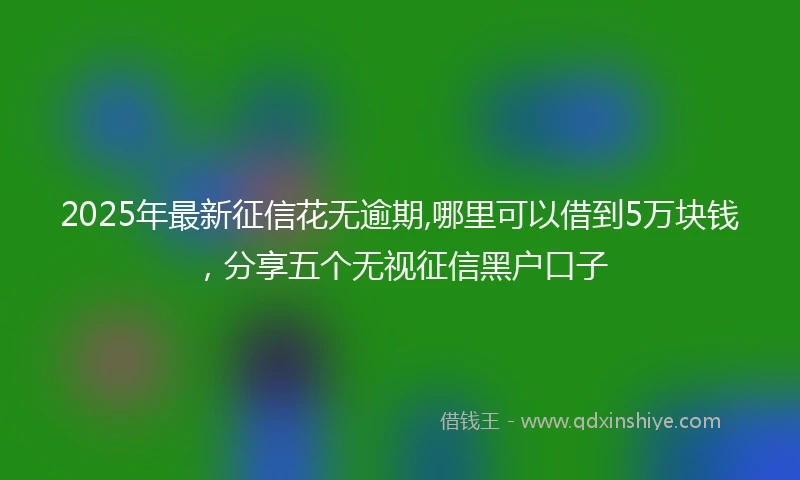 2025年最新征信花无逾期,哪里可以借到5万块钱，分享五个无视征信黑户口子