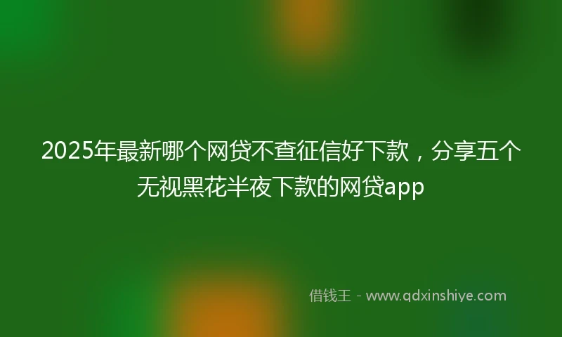 2025年最新哪个网贷不查征信好下款，分享五个无视黑花半夜下款的网贷app
