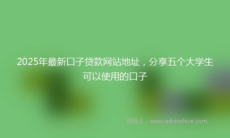 2025年最新口子贷款网站地址，分享五个大学生可以使用的口子