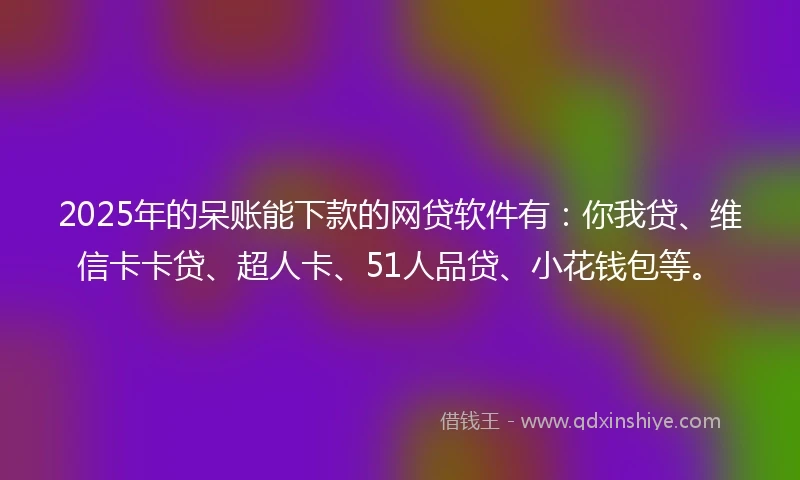 2025年的呆账能下款的网贷软件有：你我贷、维信卡卡贷、超人卡、51人品贷、小花钱包等。