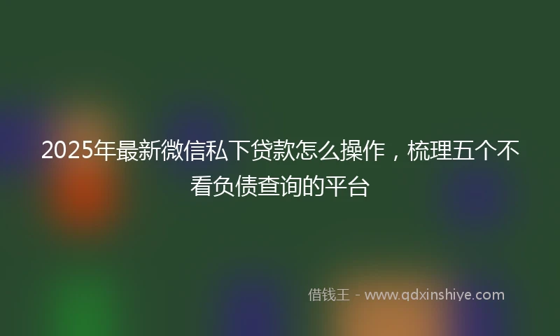 2025年最新微信私下贷款怎么操作，梳理五个不看负债查询的平台