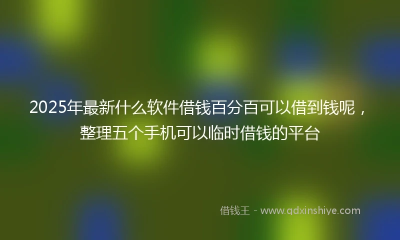 2025年最新什么软件借钱百分百可以借到钱呢，整理五个手机可以临时借钱的平台