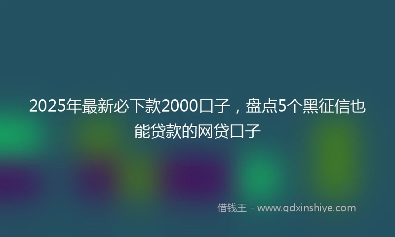 2025年最新必下款2000口子，盘点5个黑征信也能贷款的网贷口子