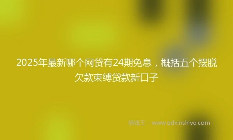 2025年最新哪个网贷有24期免息，概括五个摆脱欠款束缚贷款新口子