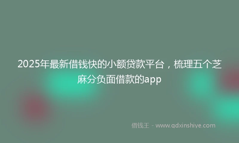 2025年最新借钱快的小额贷款平台，梳理五个芝麻分负面借款的app