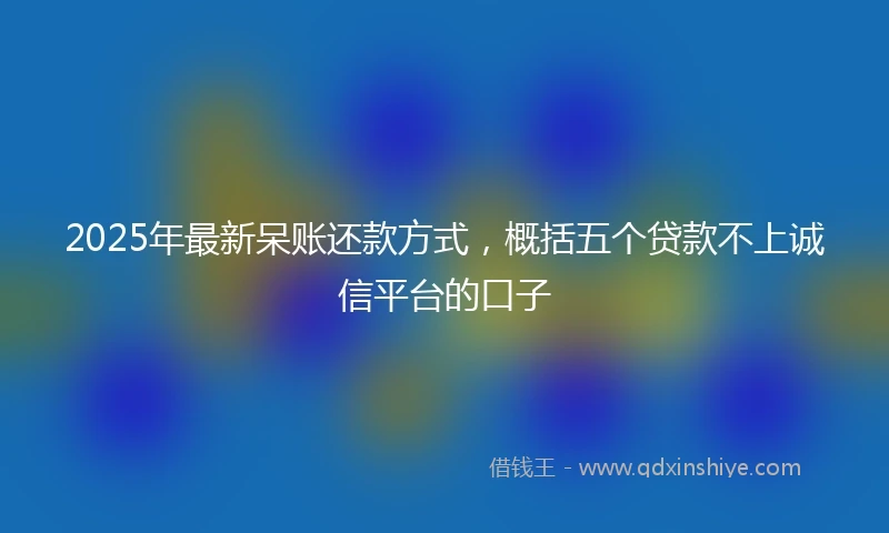 2025年最新呆账还款方式，概括五个贷款不上诚信平台的口子