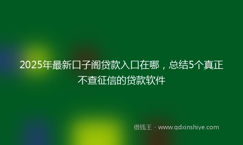 2025年最新口子阁贷款入口在哪，总结5个真正不查征信的贷款软件