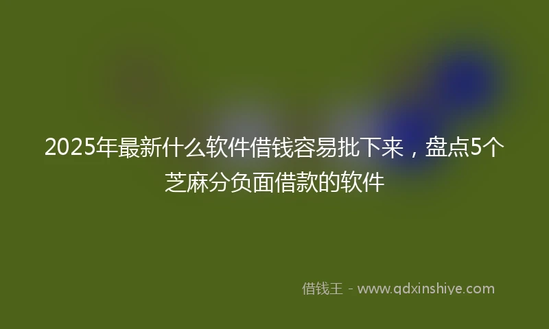 2025年最新什么软件借钱容易批下来，盘点5个芝麻分负面借款的软件