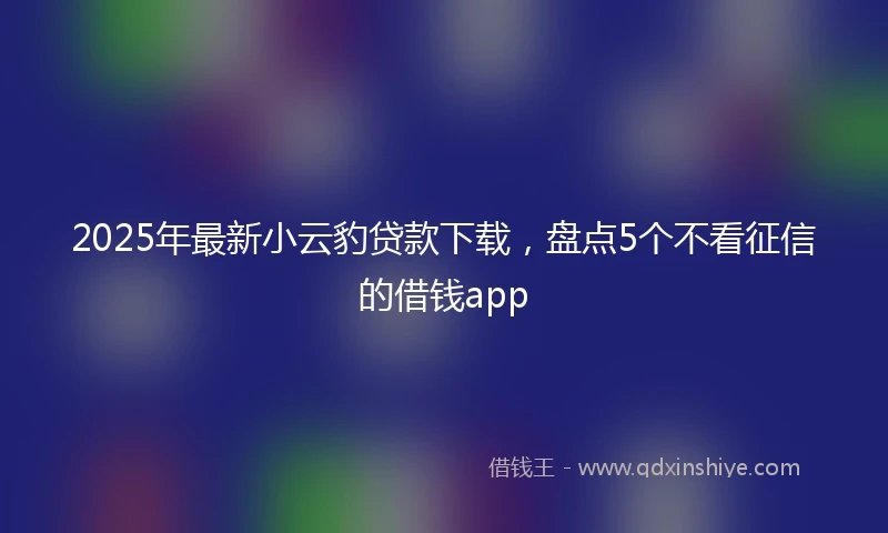 2025年最新小云豹贷款下载，盘点5个不看征信的借钱app
