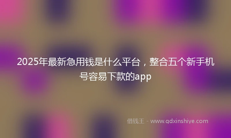 2025年最新急用钱是什么平台，整合五个新手机号容易下款的app