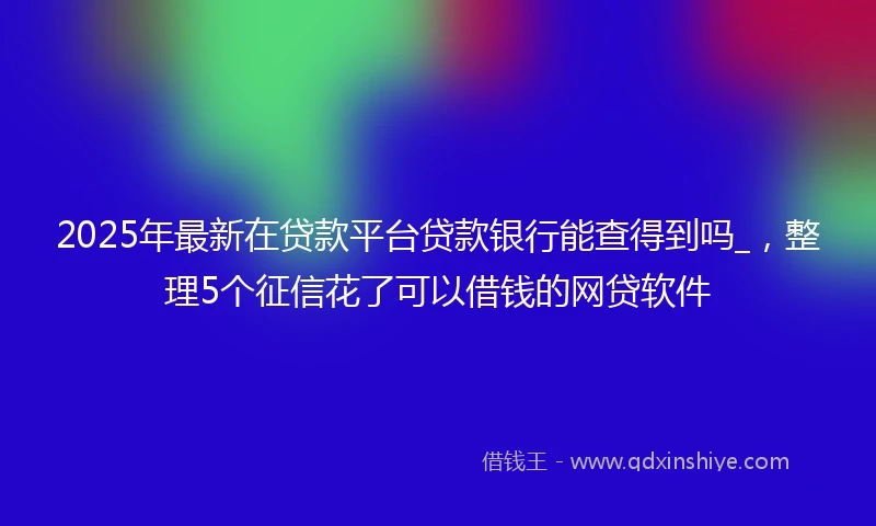 2025年最新在贷款平台贷款银行能查得到吗_，整理5个征信花了可以借钱的网贷软件