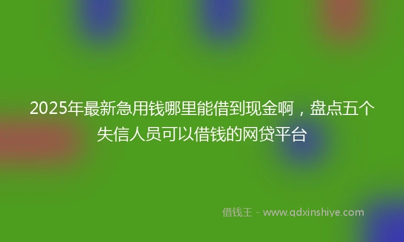 2025年最新急用钱哪里能借到现金啊，盘点五个失信人员可以借钱的网贷平台