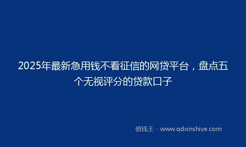 2025年最新急用钱不看征信的网贷平台，盘点五个无视评分的贷款口子