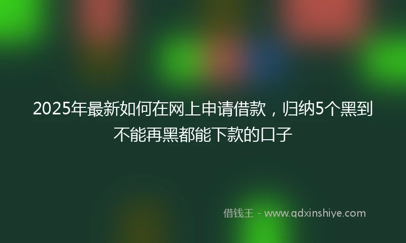 2025年最新如何在网上申请借款，归纳5个黑到不能再黑都能下款的口子