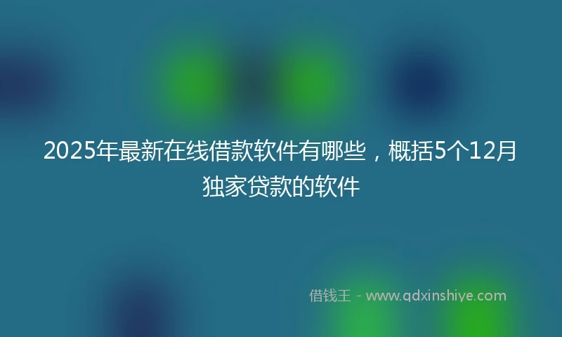 2025年最新在线借款软件有哪些，概括5个12月独家贷款的软件