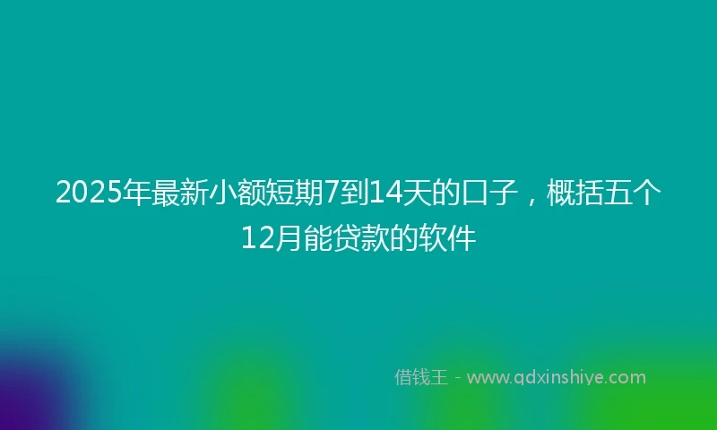 2025年最新小额短期7到14天的口子，概括五个12月能贷款的软件