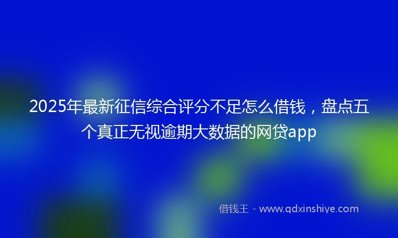 2025年最新征信综合评分不足怎么借钱，盘点五个真正无视逾期大数据的网贷app