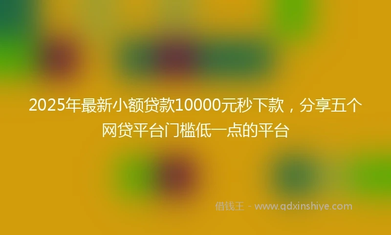 2025年最新小额贷款10000元秒下款，分享五个网贷平台门槛低一点的平台