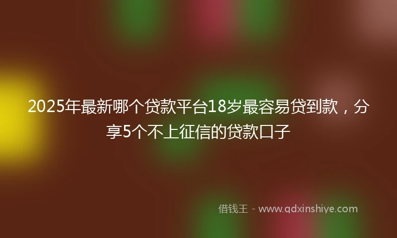 2025年最新哪个贷款平台18岁最容易贷到款，分享5个不上征信的贷款口子