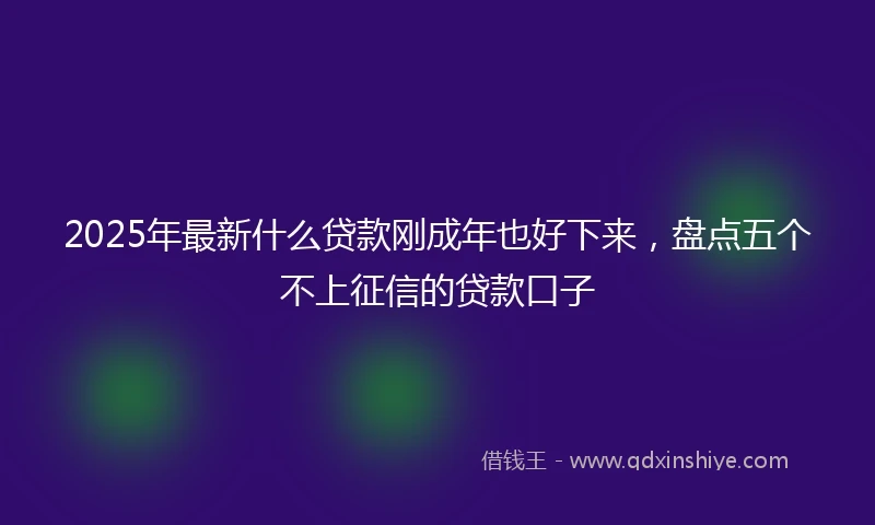 2025年最新什么贷款刚成年也好下来，盘点五个不上征信的贷款口子
