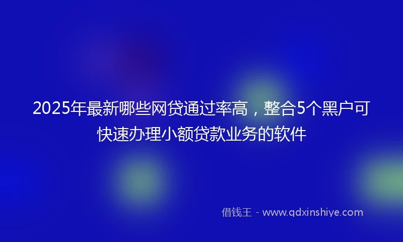 2025年最新哪些网贷通过率高，整合5个黑户可快速办理小额贷款业务的软件