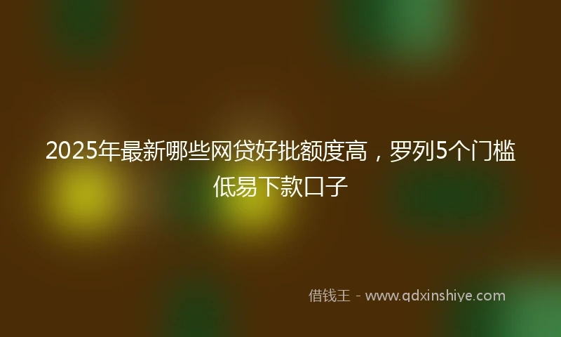 2025年最新哪些网贷好批额度高，罗列5个门槛低易下款口子