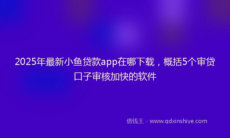 2025年最新小鱼贷款app在哪下载，概括5个审贷口子审核加快的软件